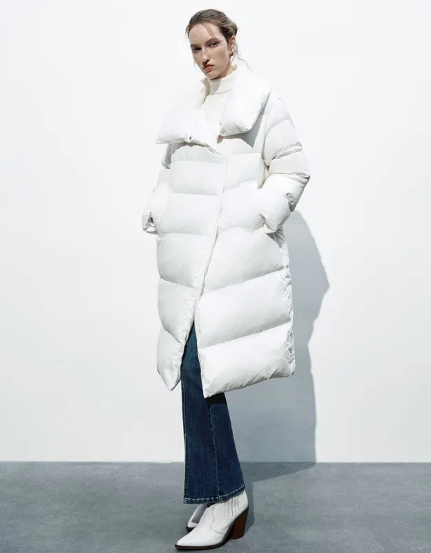 Longline Straight Puffer Jacket sold by Urban Revivo