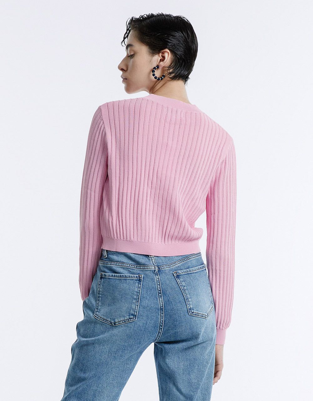 Rib Knit Cropped Cardigan sold by Urban Revivo product image thumbnail 3