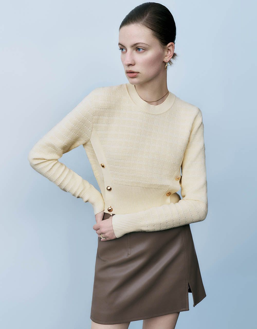 Cropped Crew Neck Sweater sold by Urban Revivo