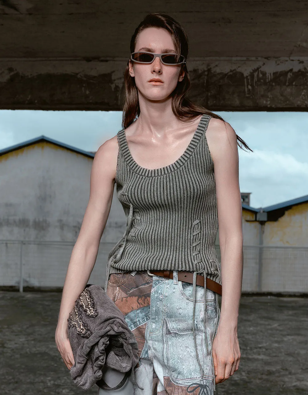 U Neck Knitted Tank Top sold by Urban Revivo