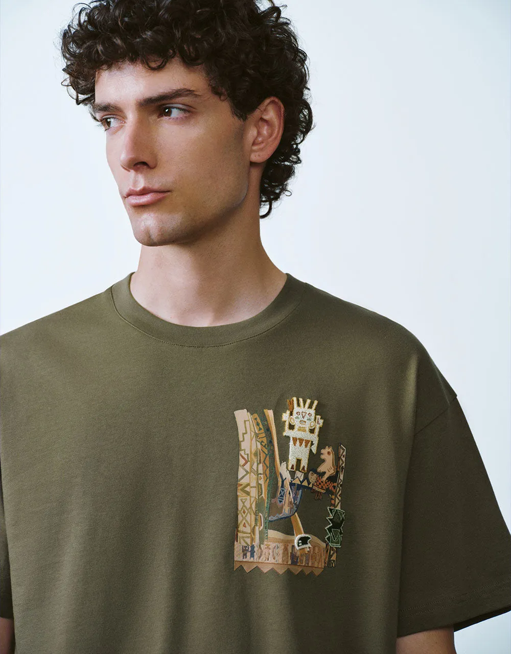 Printed Crew Neck Loose T-Shirt sold by Urban Revivo product image thumbnail 4