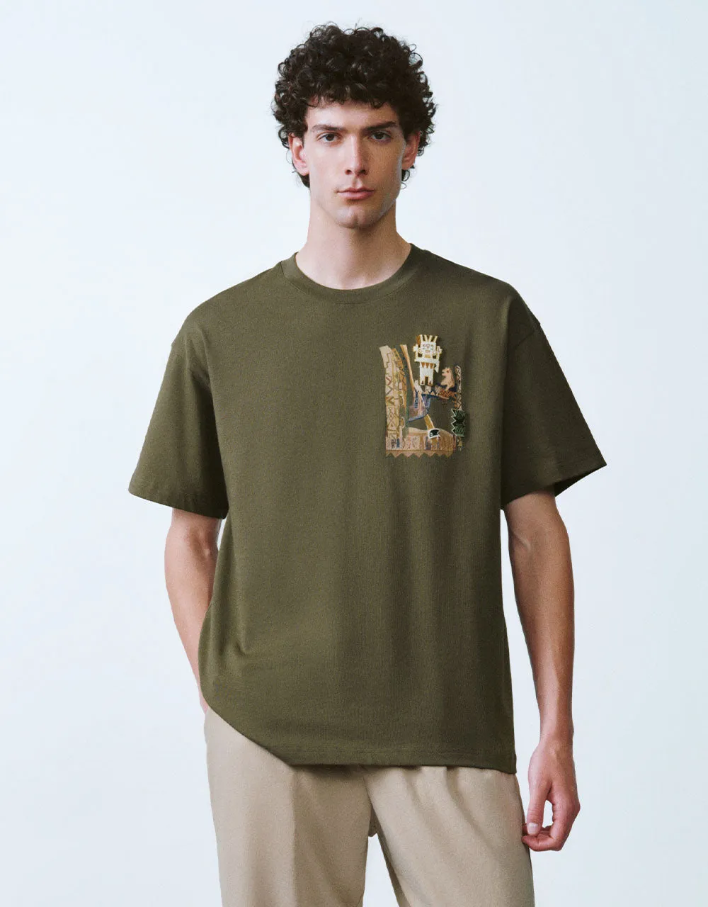 Printed Crew Neck Loose T-Shirt sold by Urban Revivo