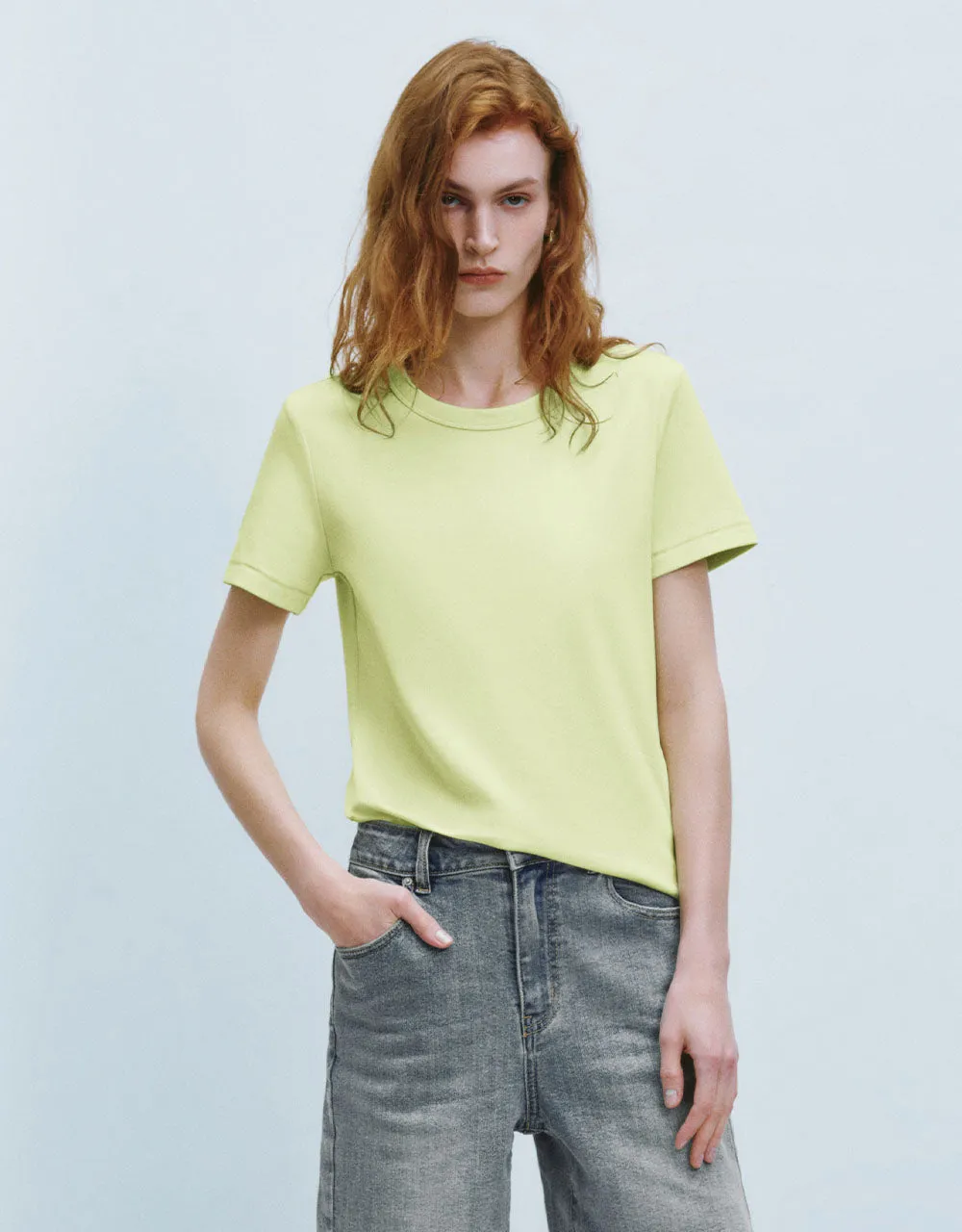 Crew Neck Straight T-Shirt sold by Urban Revivo