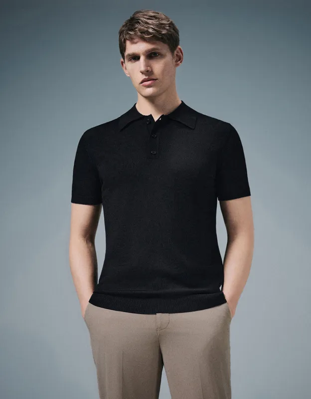 Half Button Placket Knitted T-Shirt sold by Urban Revivo