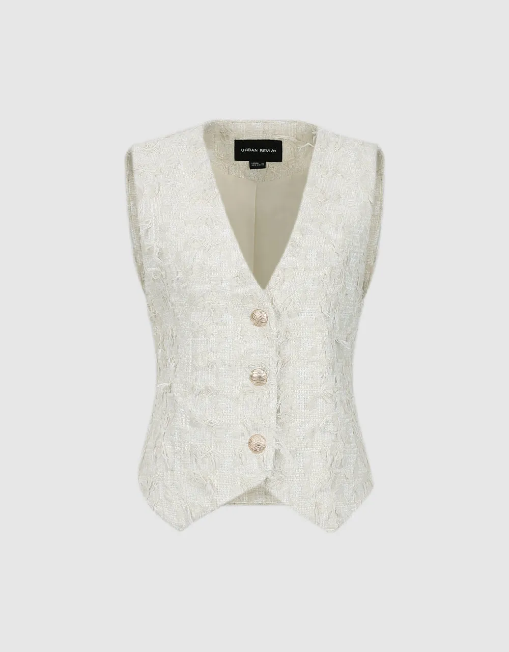 Fuzzy V-Neck Waistcoat sold by Urban Revivo product image thumbnail 2