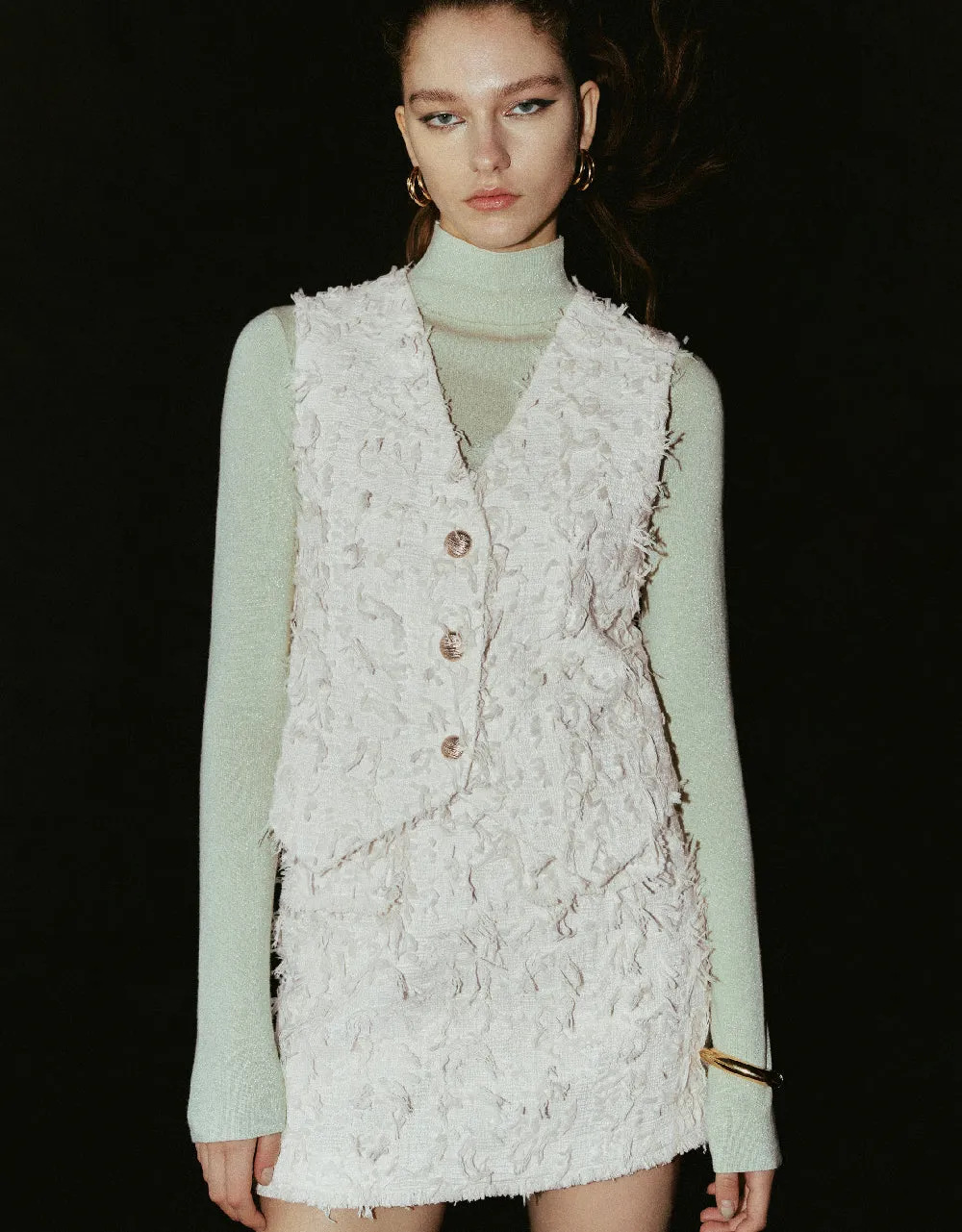 Fuzzy V-Neck Waistcoat sold by Urban Revivo