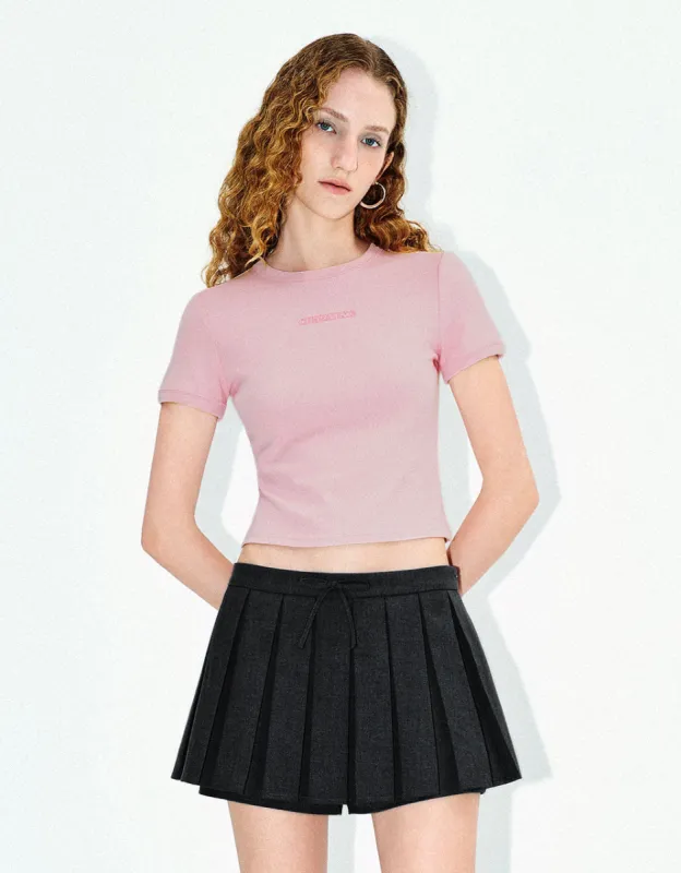 Crew Neck Skinny Knitted T-Shirt sold by Urban Revivo