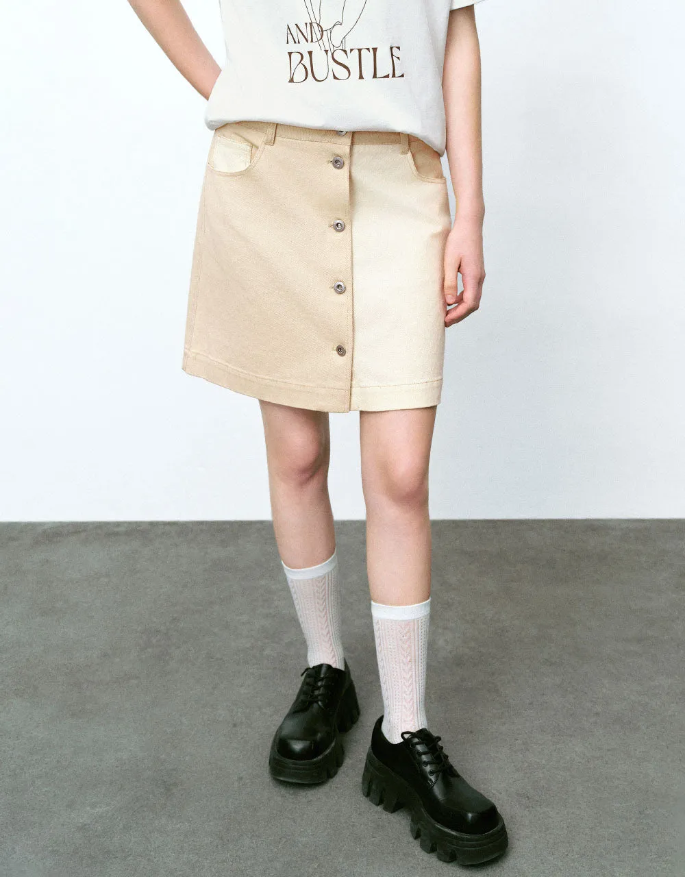 Two Toned Mini A-Line Skirt sold by Urban Revivo product image thumbnail 3