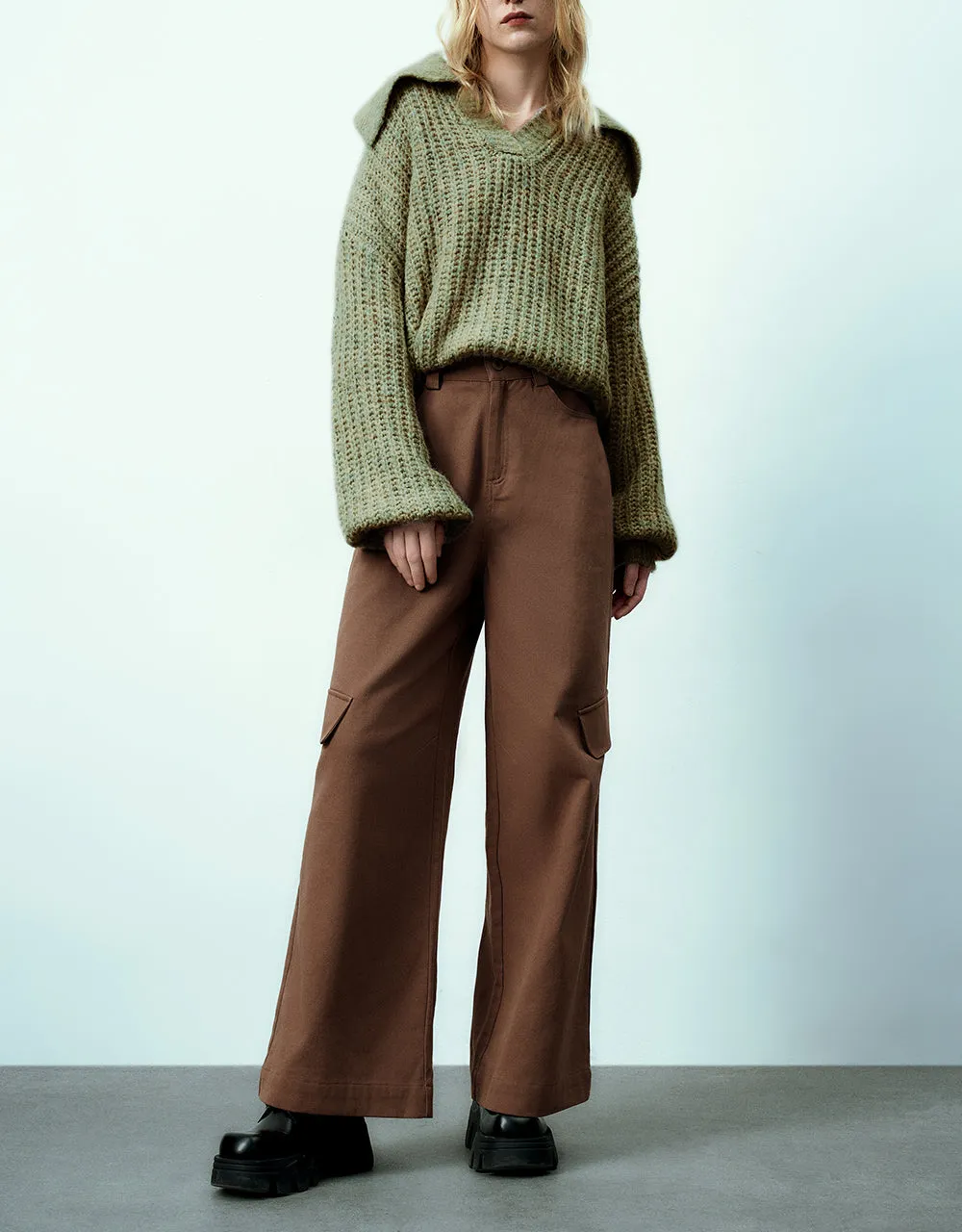Loose Knitted Wide-Leg Pants sold by Urban Revivo product image thumbnail 2