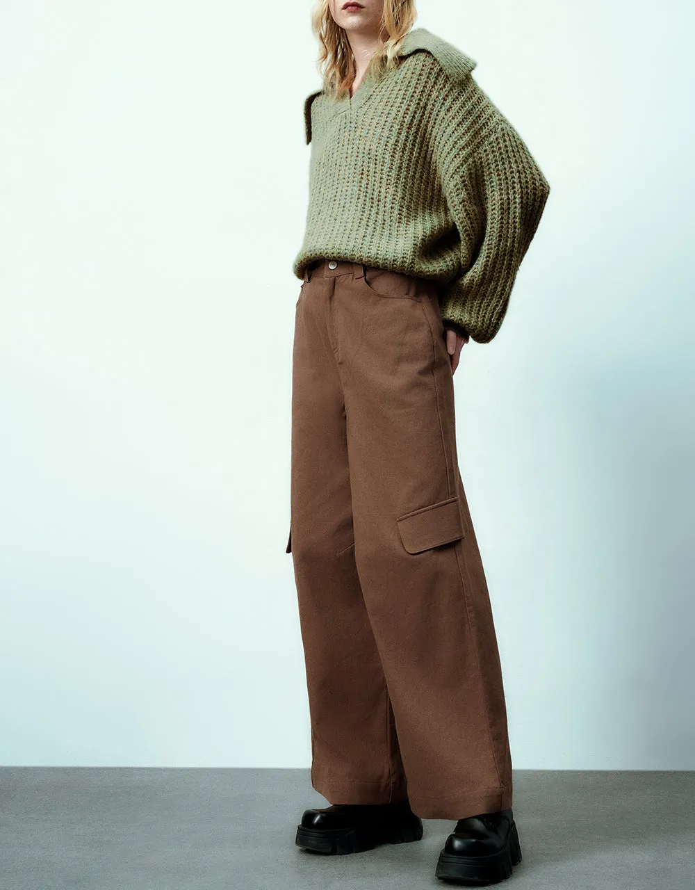 Loose Knitted Wide-Leg Pants sold by Urban Revivo product image thumbnail 4