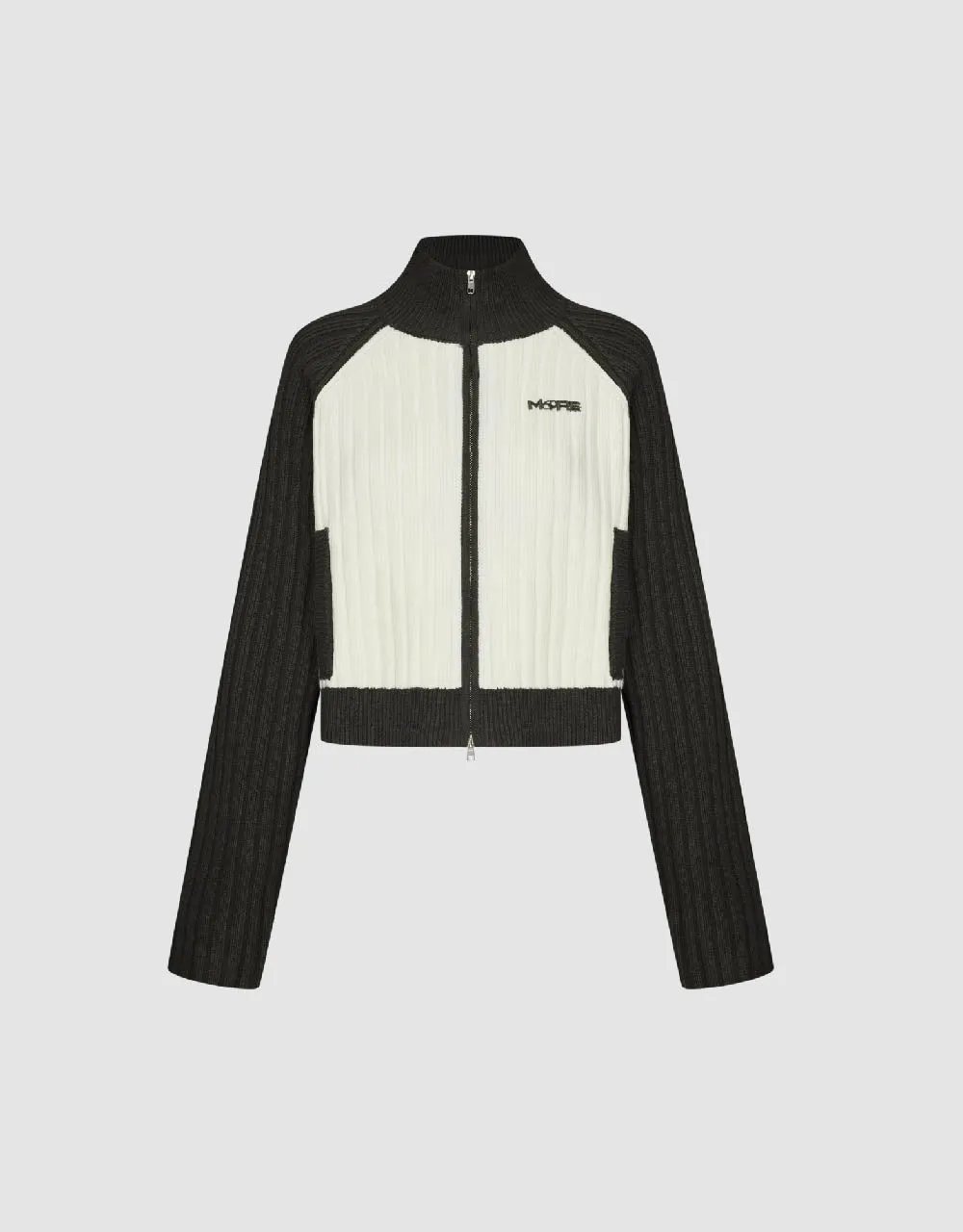 Zipper Front Raglan Sleeve Knitted Cardigan sold by Urban Revivo product image thumbnail 2