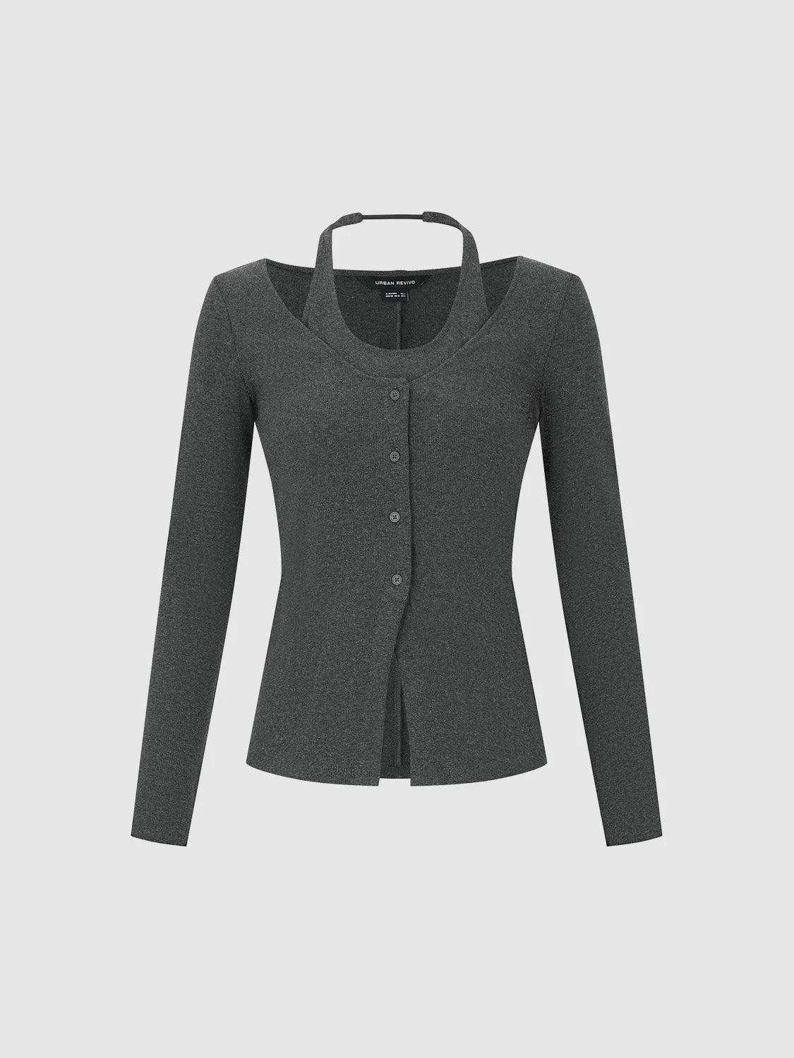 Halter Neck 2 In 1 Skinny Blouse sold by Urban Revivo product image thumbnail 2