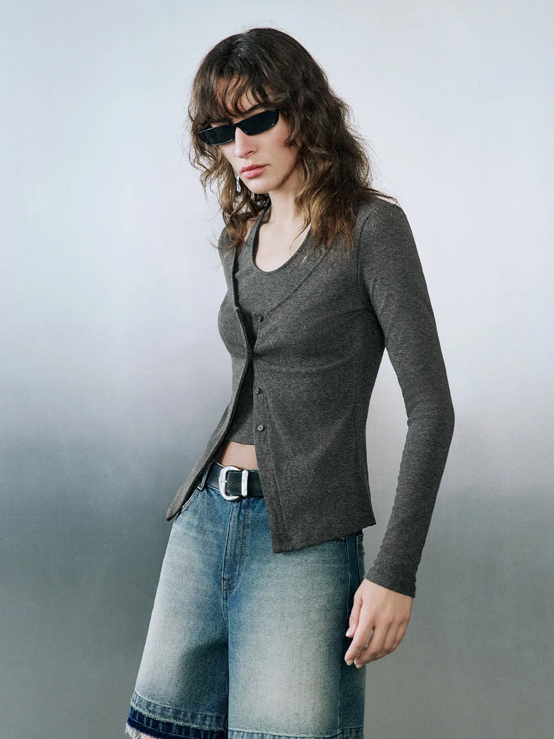 Halter Neck 2 In 1 Skinny Blouse sold by Urban Revivo product image thumbnail 3