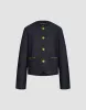 Crew Neck Tweed Denim Jacket sold by Urban Revivo