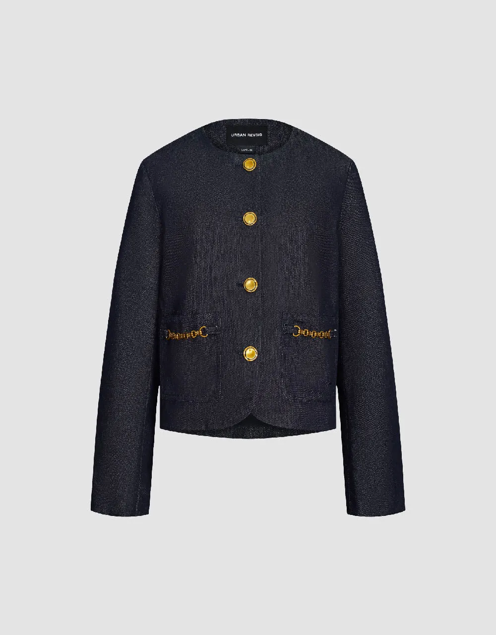 Crew Neck Tweed Denim Jacket sold by Urban Revivo product image thumbnail 2