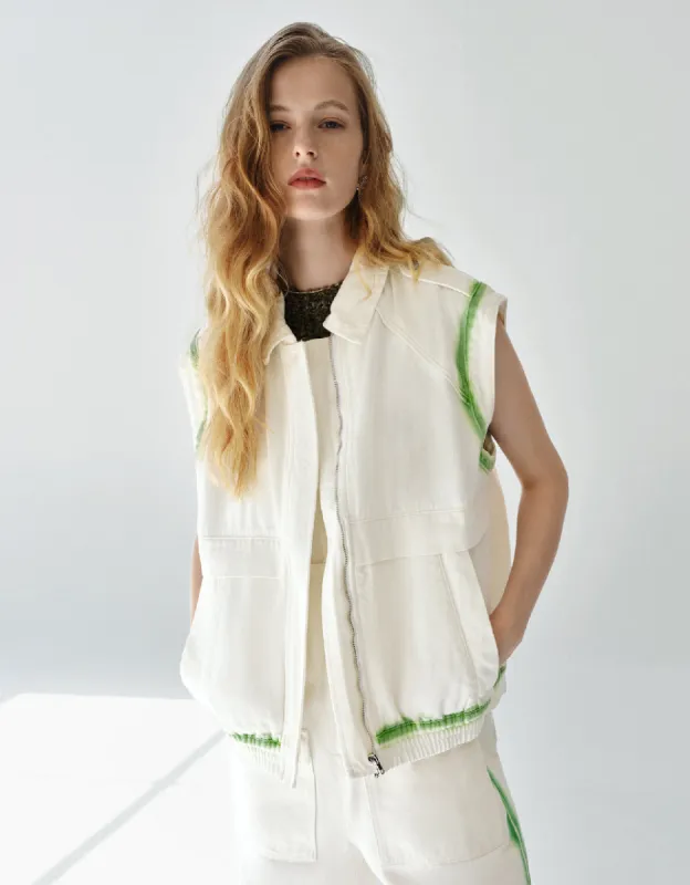 Two-Toned Denim Waistcoat sold by Urban Revivo