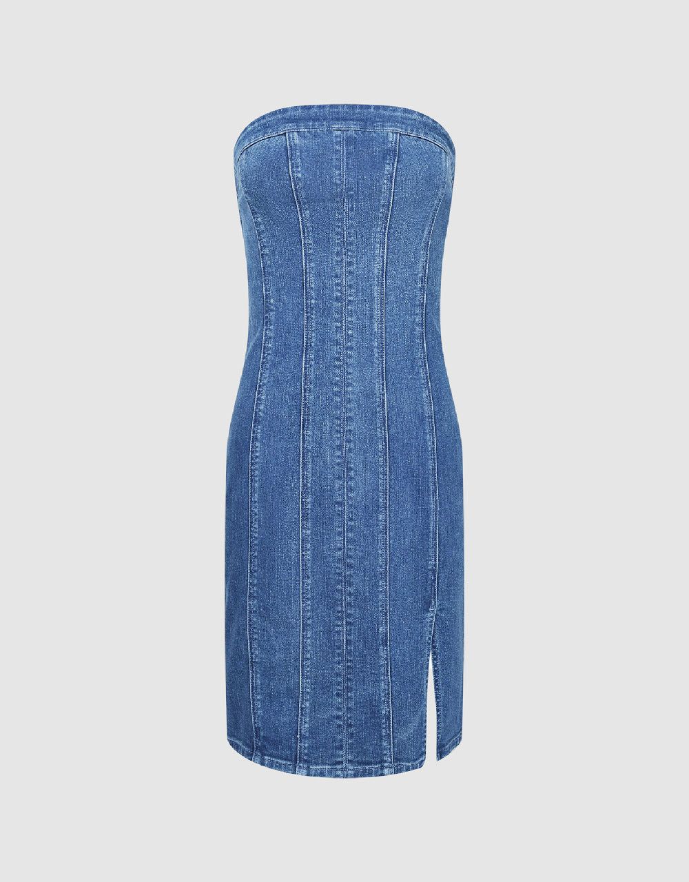 Sleeveless Off-Shoulder Denim Dress sold by Urban Revivo product image thumbnail 2