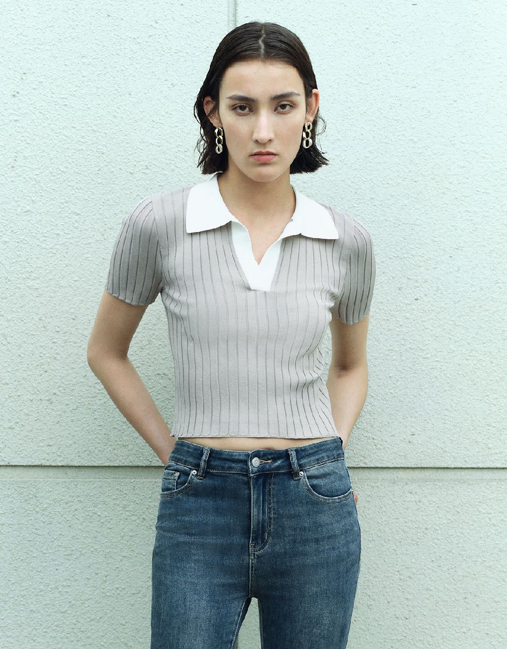 Straight Knitted Polo T-Shirt sold by Urban Revivo