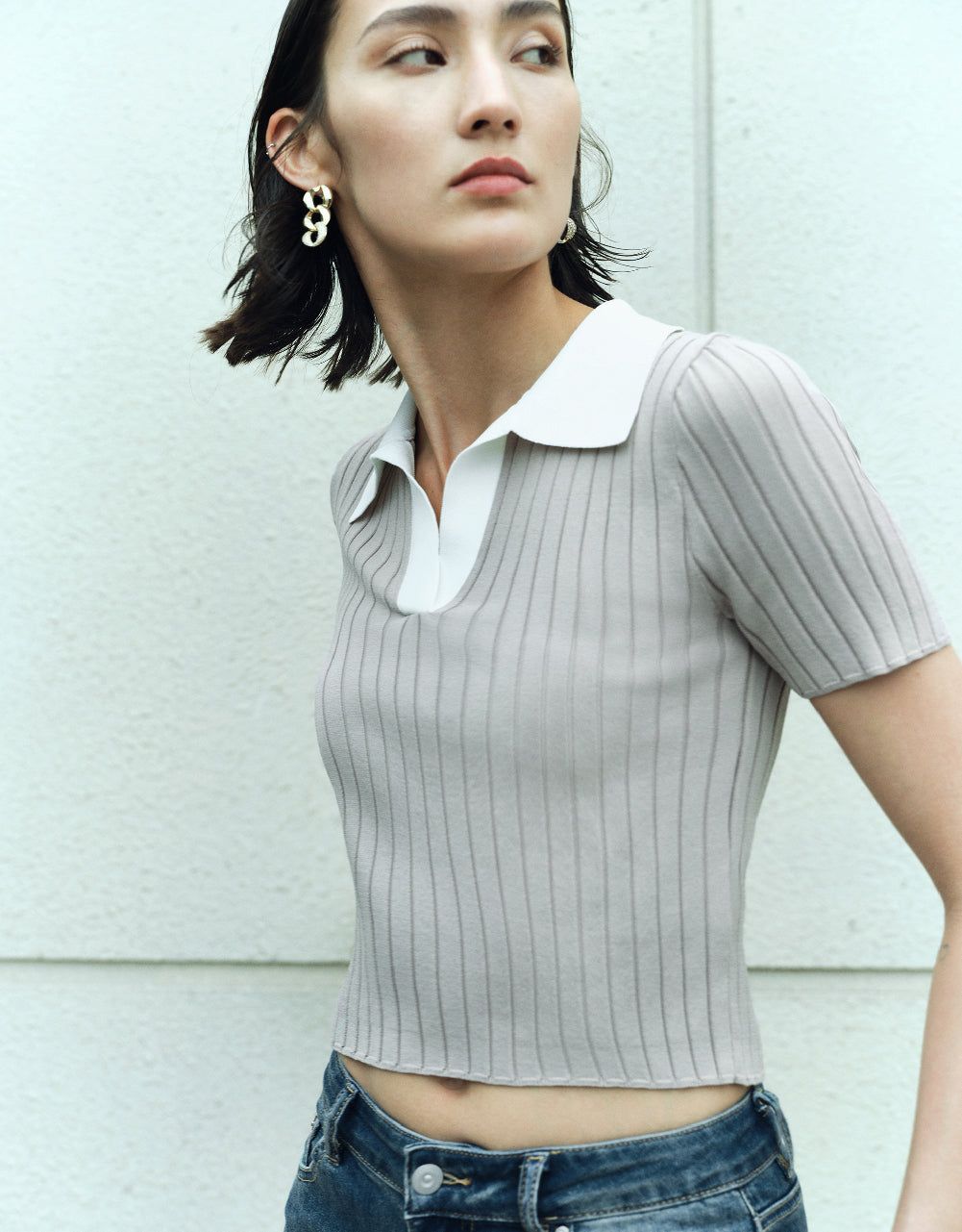 Straight Knitted Polo T-Shirt sold by Urban Revivo product image thumbnail 3