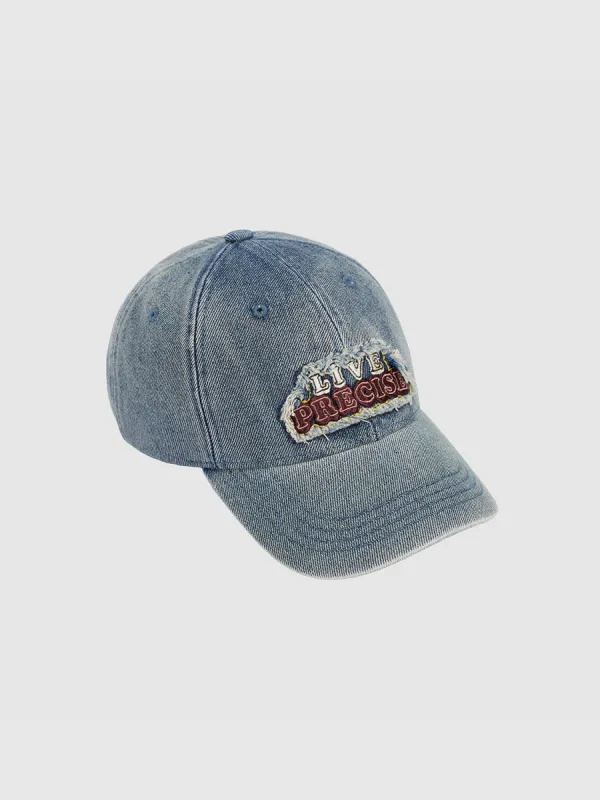 Letter Embossed Denim Baseball Cap sold by Urban Revivo