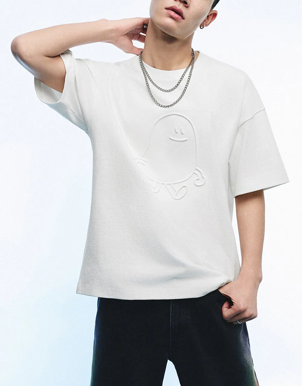 Crew Neck Loose T-Shirt sold by Urban Revivo product image thumbnail 4