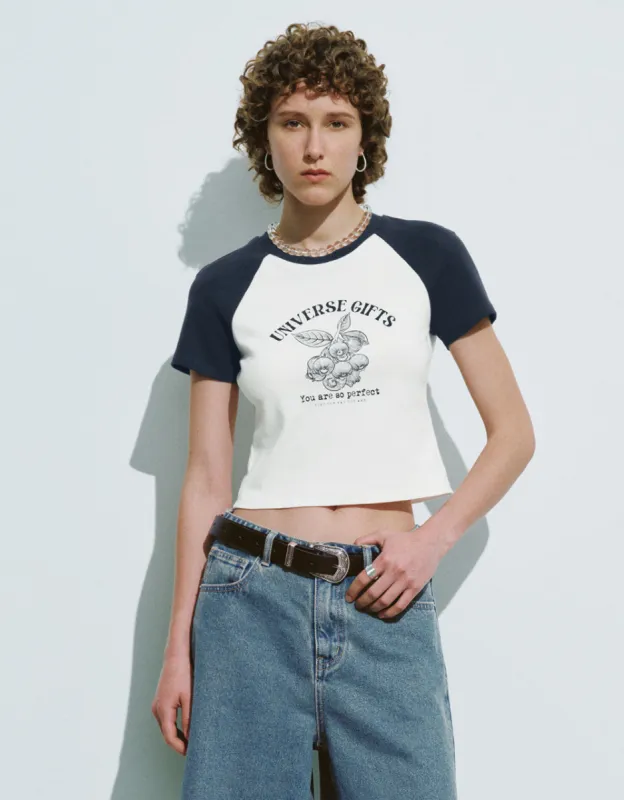 Raglan Sleeve Crew Neck Skinny T-Shirts sold by Urban Revivo