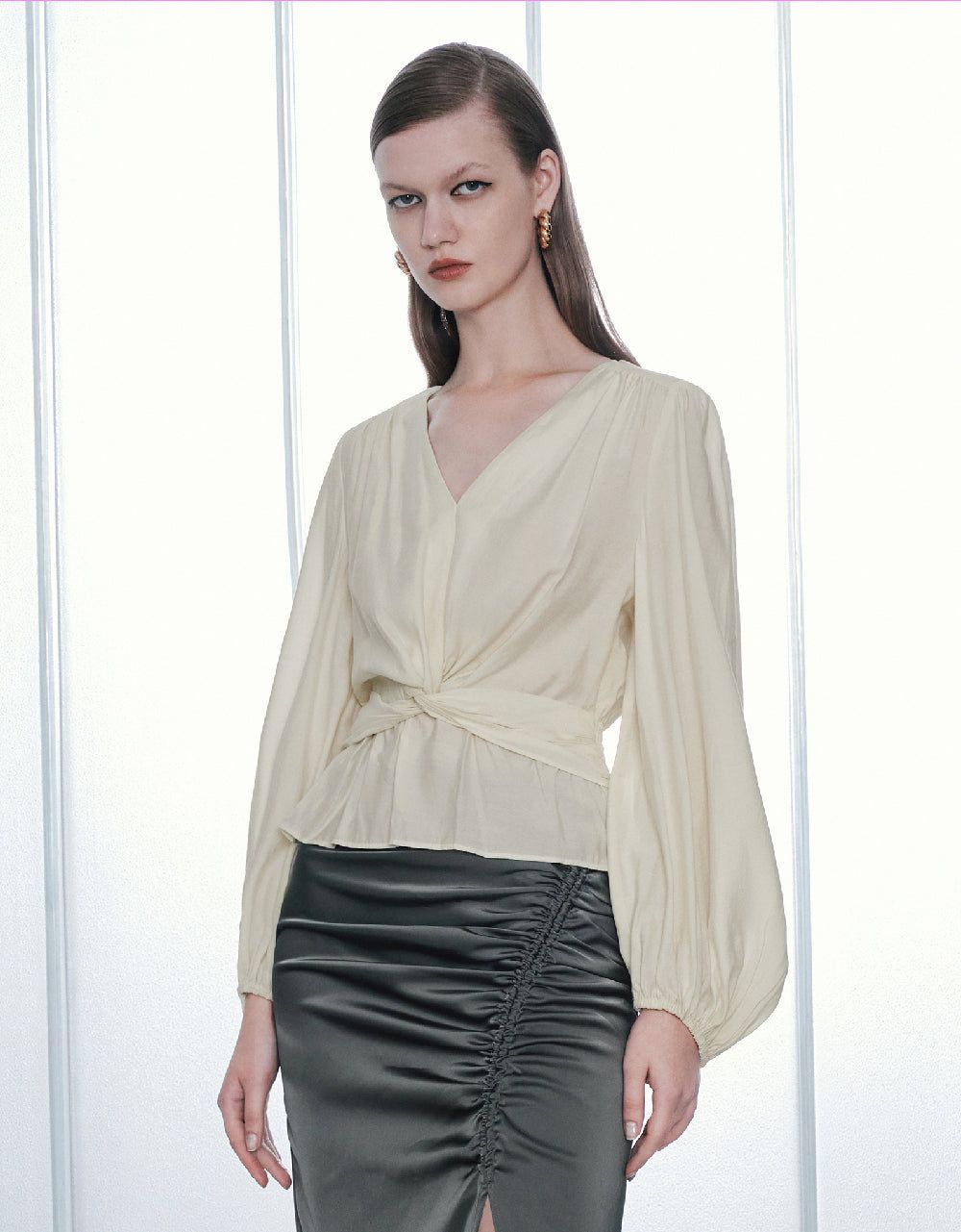 Twist Front Overhead Shirt sold by Urban Revivo