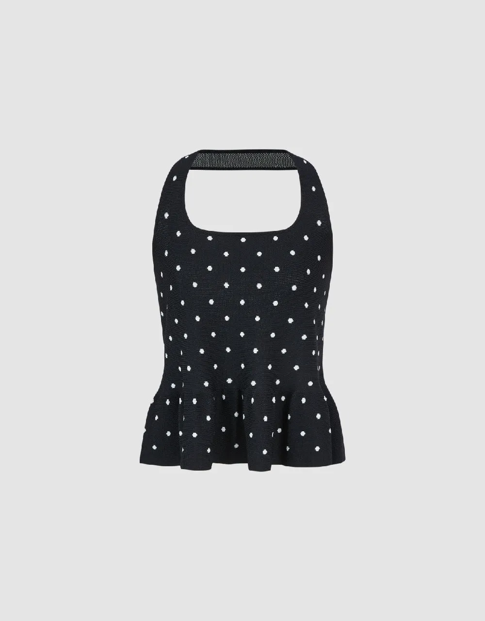 Halter Neck Polka Dot Knitted Top sold by Urban Revivo product image thumbnail 3