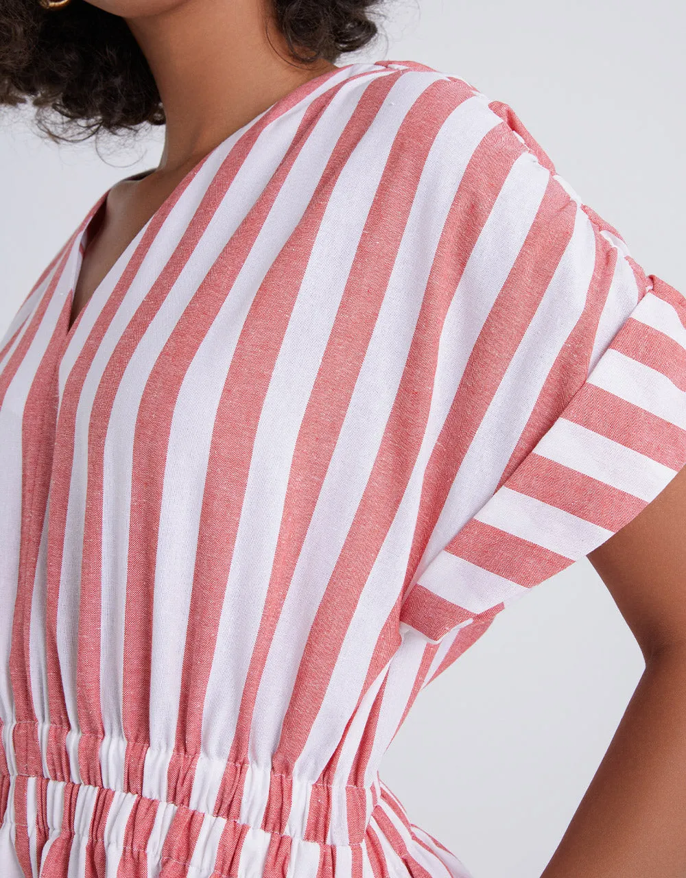 Striped Elastic Waist Romper sold by Urban Revivo product image thumbnail 5