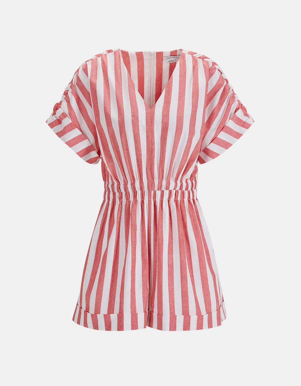Striped Elastic Waist Romper sold by Urban Revivo