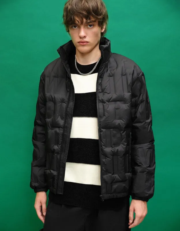 Drop Shoulder Sleeve Stand Collar Down Jacket sold by Urban Revivo