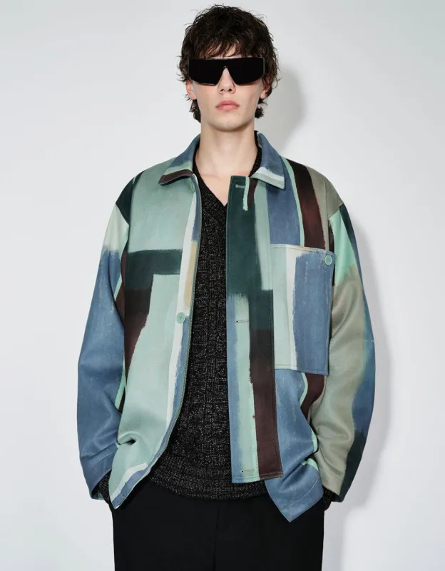 Colorblocks Printed Loose Jacket sold by Urban Revivo