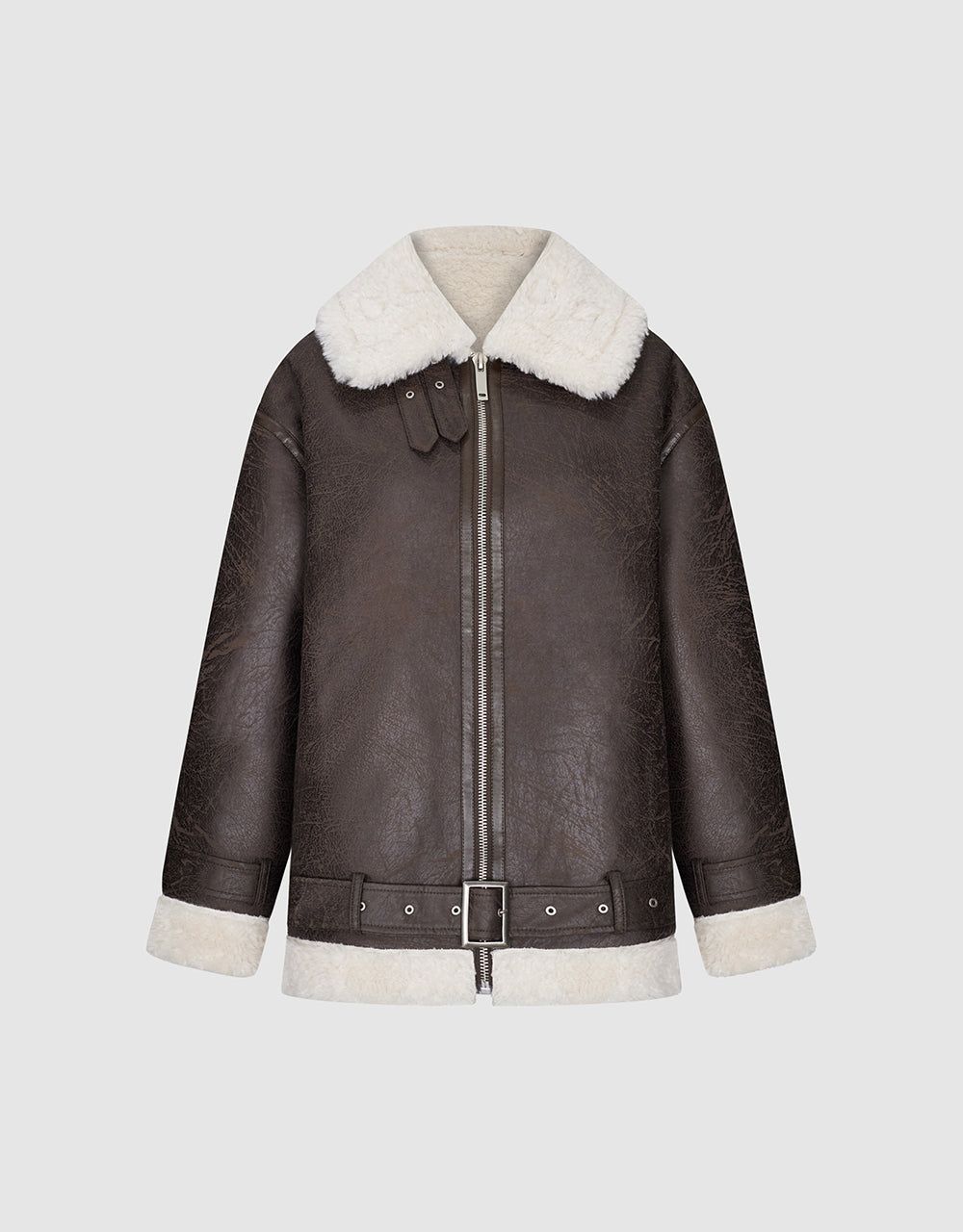 Zipper Front Furry Jacket sold by Urban Revivo product image thumbnail 2