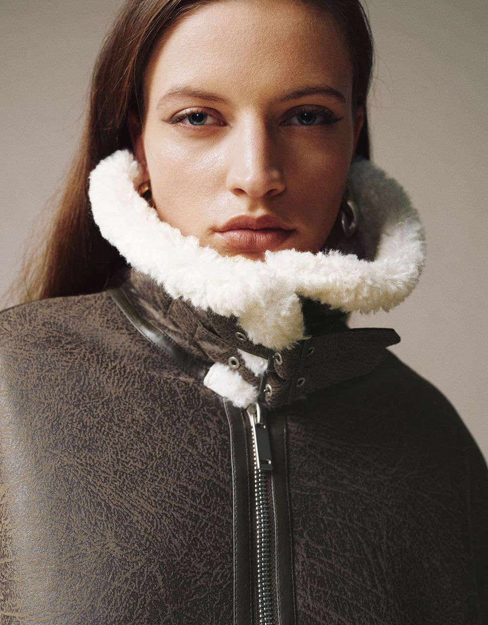 Zipper Front Furry Jacket sold by Urban Revivo product image thumbnail 5