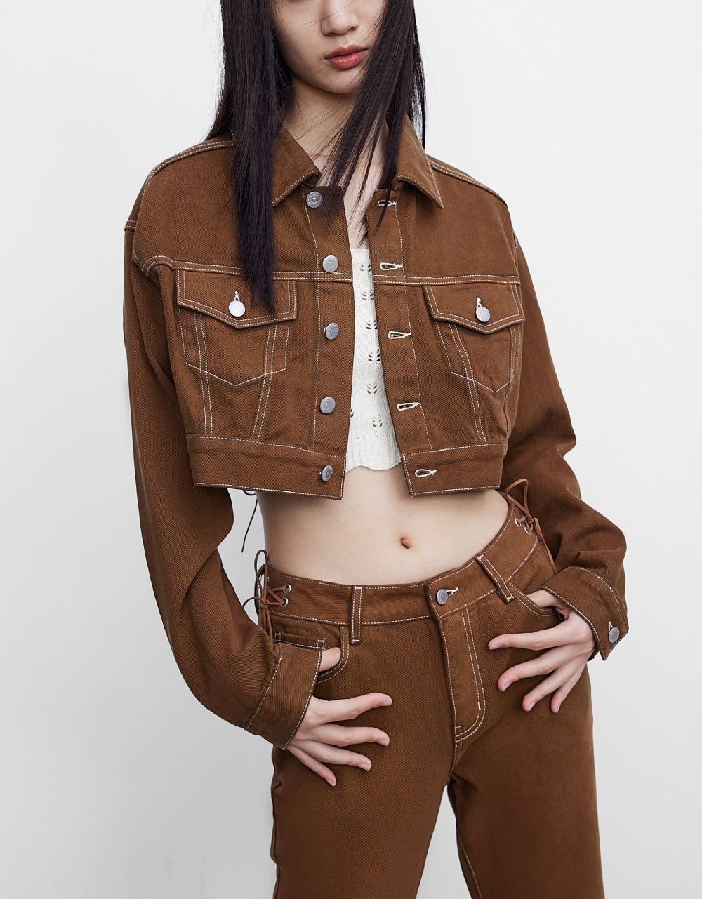 Cropped Denim Jacket sold by Urban Revivo product image thumbnail 2