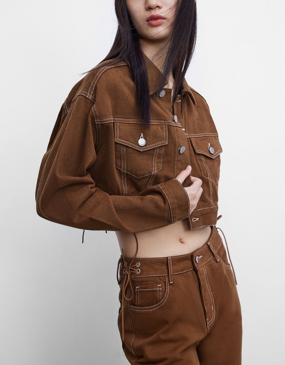 Cropped Denim Jacket sold by Urban Revivo product image thumbnail 3