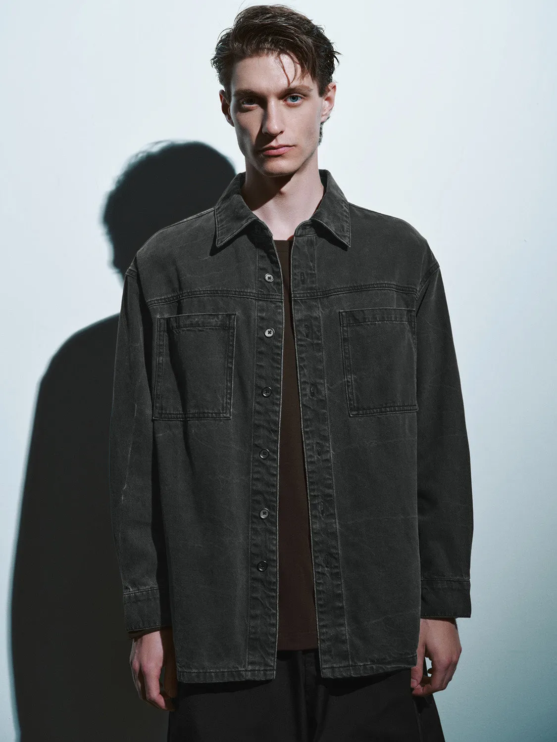 Button Up Loose Denim Shirt sold by Urban Revivo