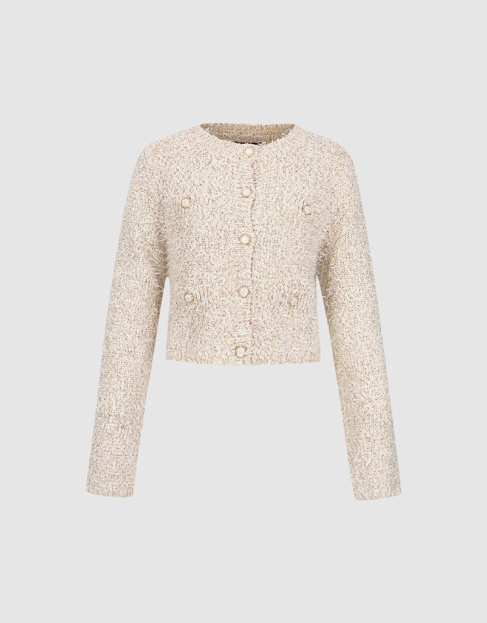 Button Up Tweed Knitted Cardigan sold by Urban Revivo product image thumbnail 2