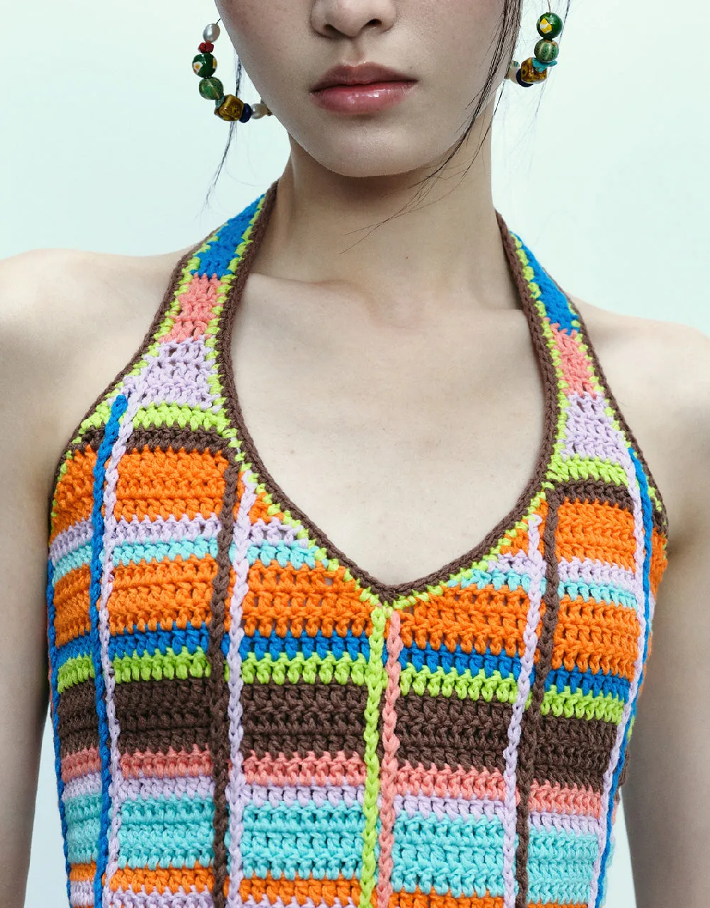 Halter Neck Crochet Striped Vest sold by Urban Revivo product image thumbnail 5
