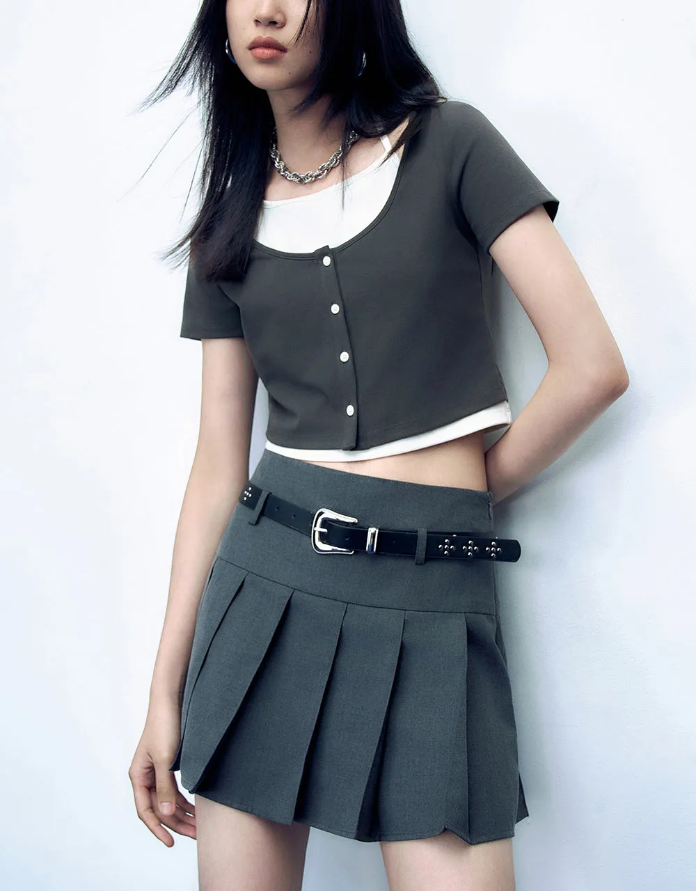2 In 1 Halter Neck Knitted T-Shirt sold by Urban Revivo product image thumbnail 2