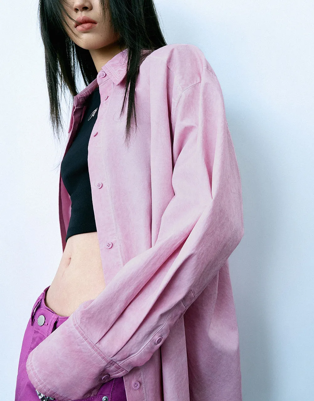 Button Up Loose Shirt sold by Urban Revivo product image thumbnail 3