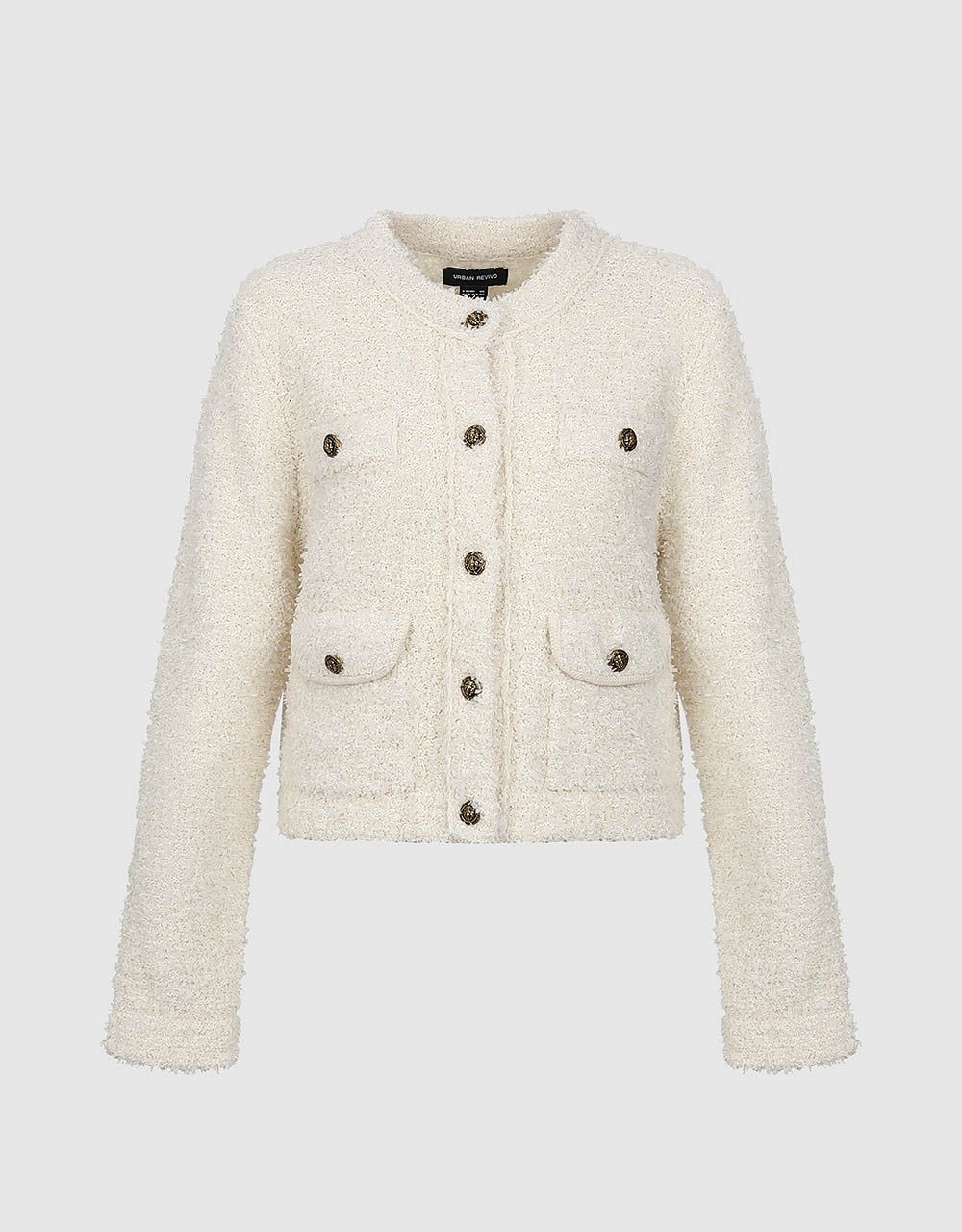 Tweed Crew Neck Knitted Cardigan sold by Urban Revivo product image thumbnail 2