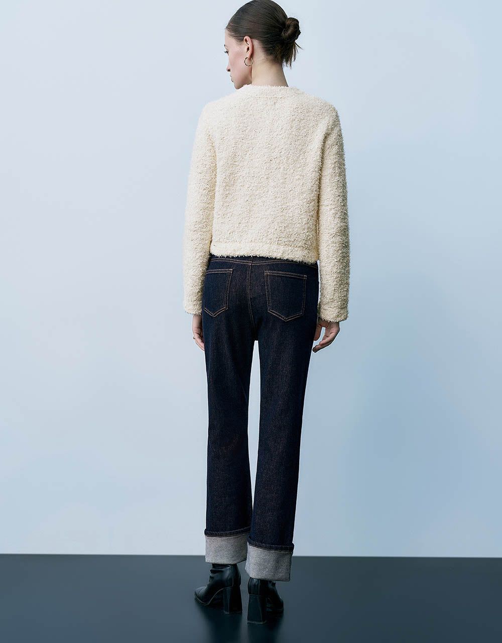 Tweed Crew Neck Knitted Cardigan sold by Urban Revivo product image thumbnail 4