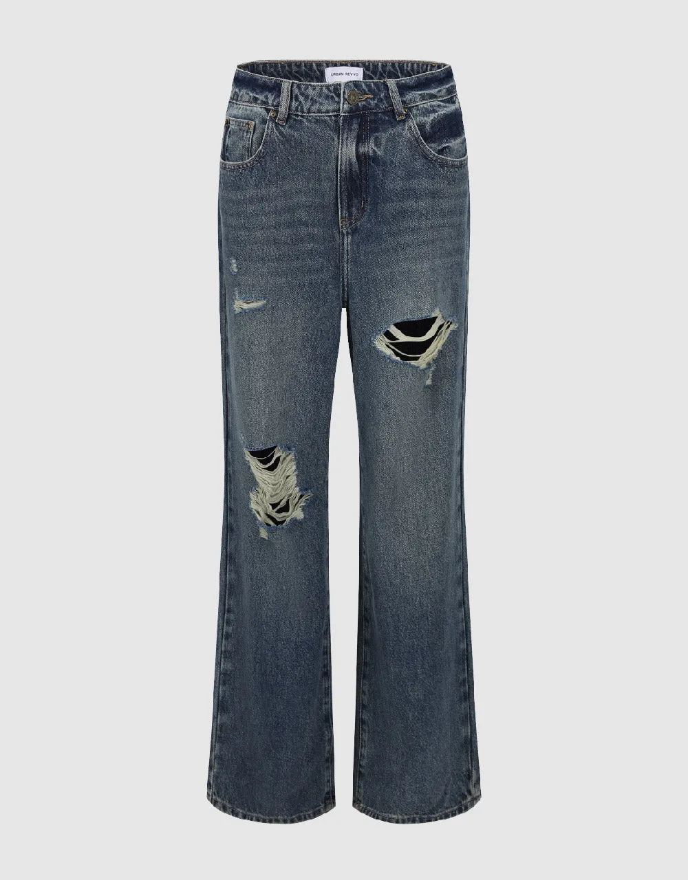 Ripped Wide-Leg Pants Jeans sold by Urban Revivo