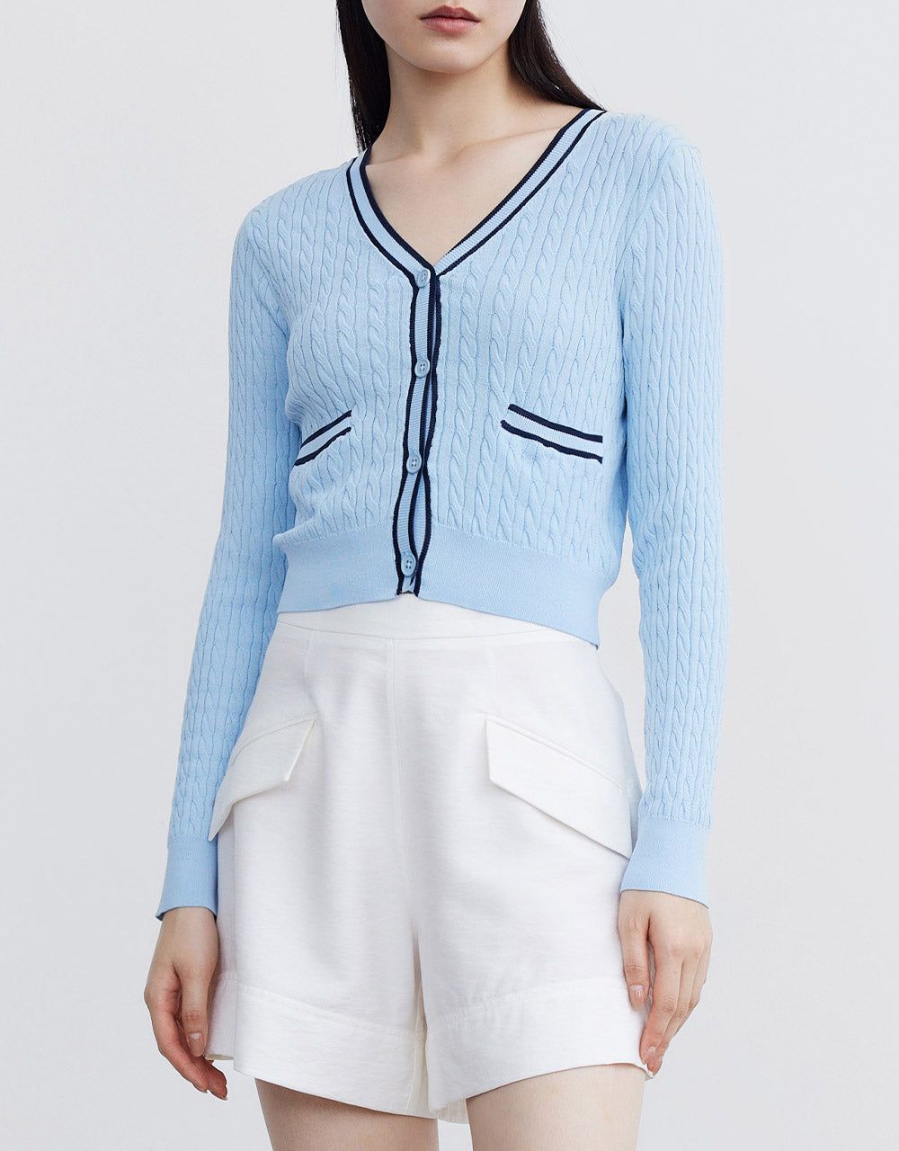 Contrast Trim Fitted Cardigan sold by Urban Revivo product image thumbnail 5