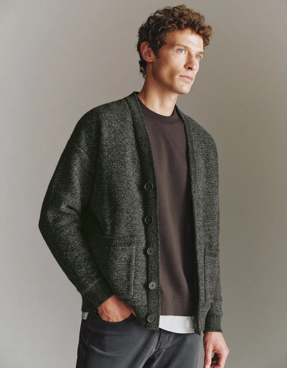 V-Neck Knitted Cardigan sold by Urban Revivo