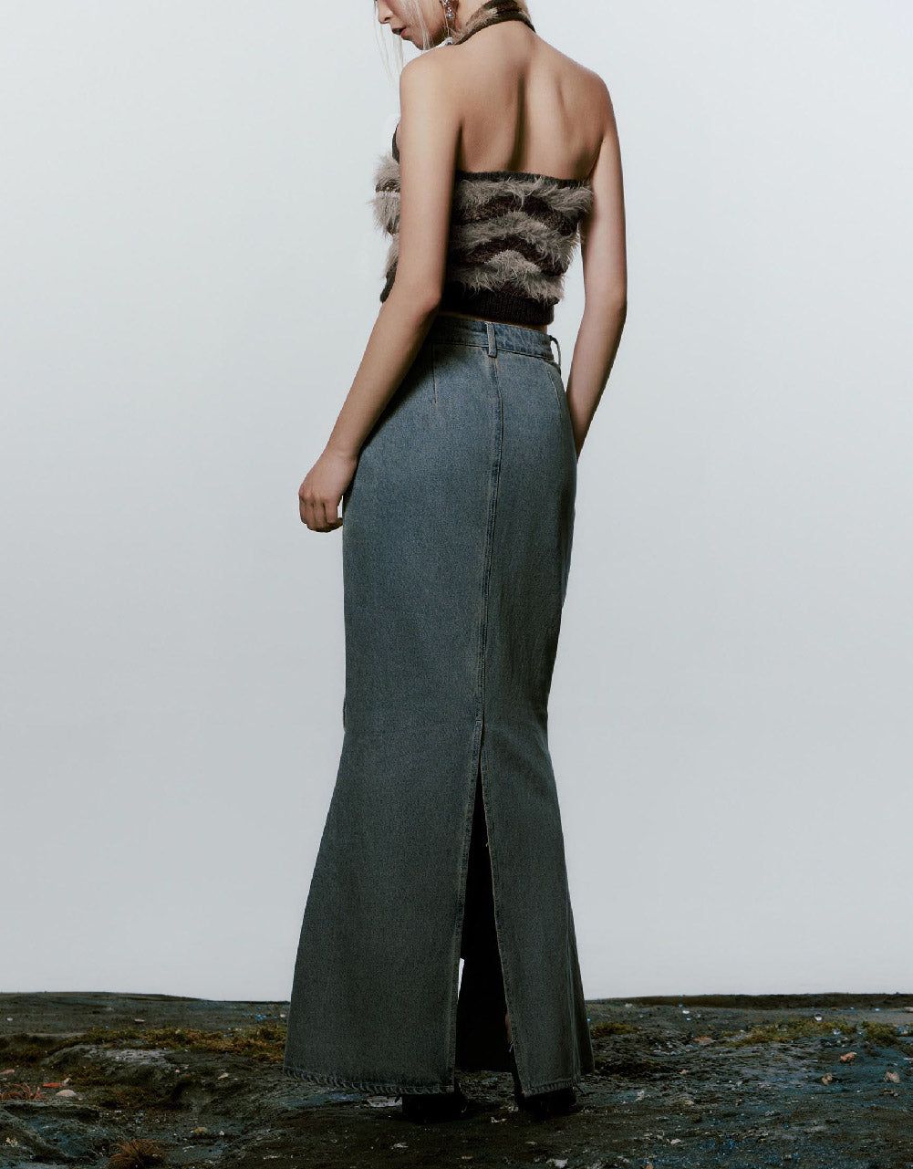 Maxi Fishtail Denim Skirt sold by Urban Revivo product image thumbnail 5
