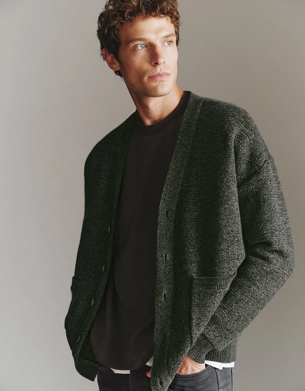 V-Neck Knitted Cardigan sold by Urban Revivo product image thumbnail 2