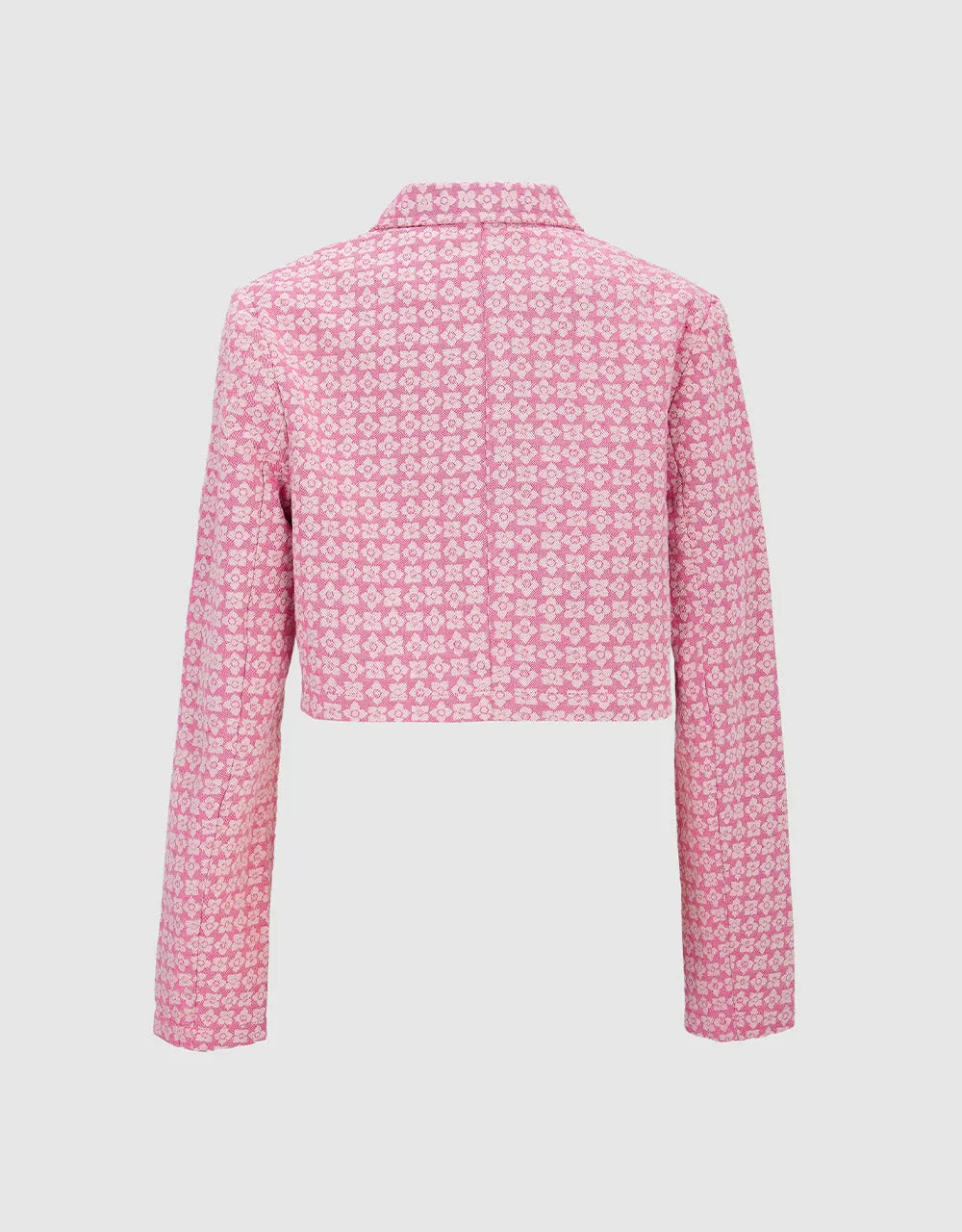 Floral Pattern Faux Pearl Button Denim Jacket sold by Urban Revivo product image thumbnail 4