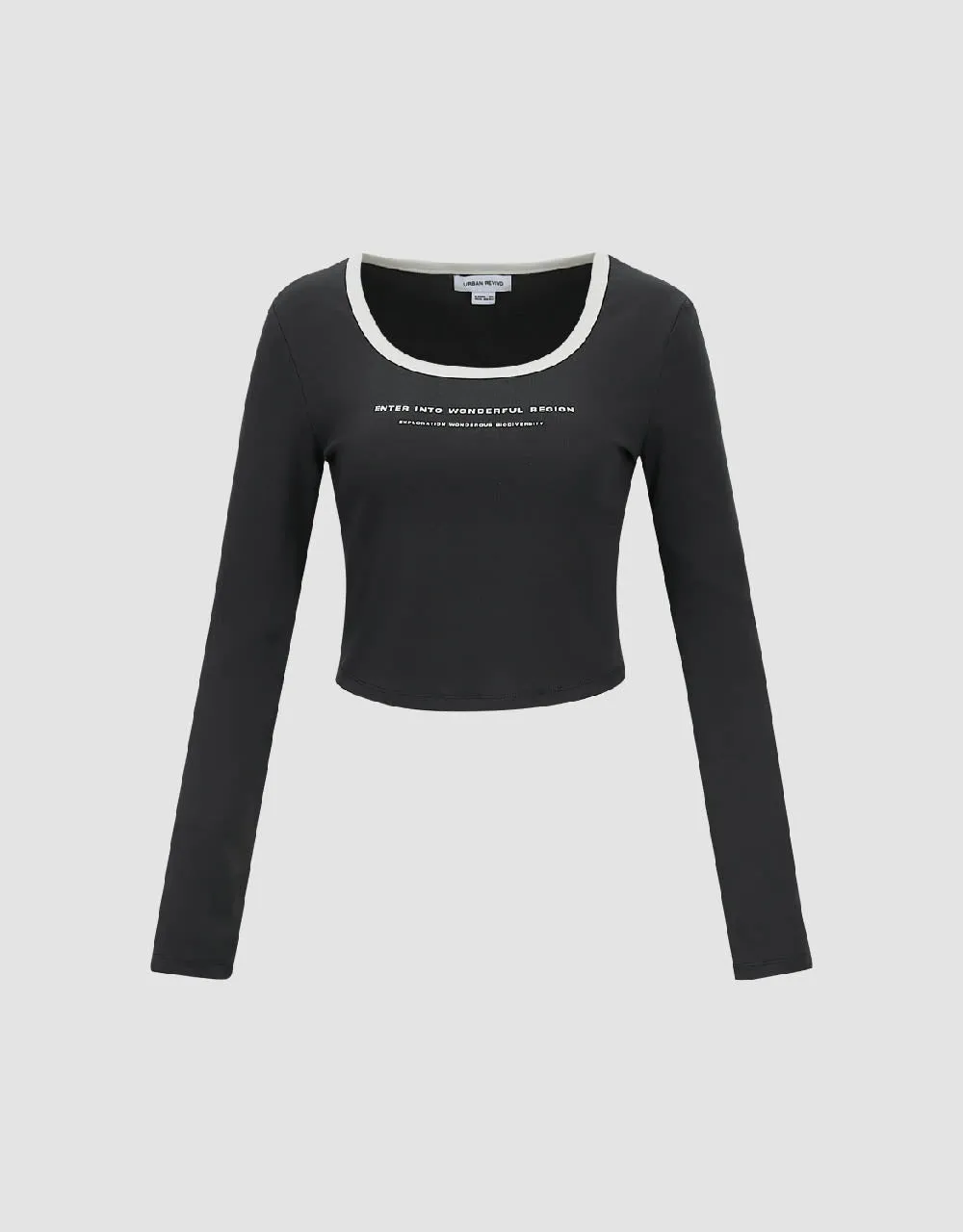 Letter Printed U Neck Knitted T-Shirt sold by Urban Revivo product image thumbnail 2